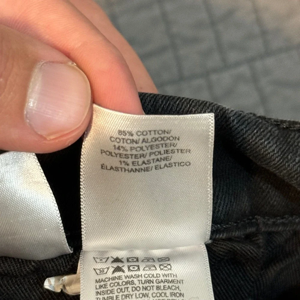 Lucky Brand Jeans Men's 34x30‎ (33x29) Black 410 Athletic Straight Stretch Faded